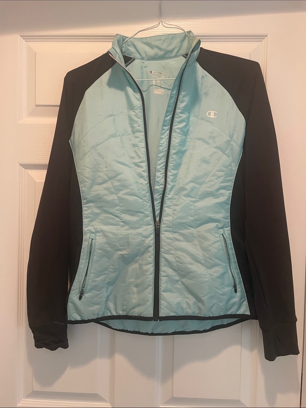 Champion Women's Aqua & Black Quilted Utility Jacket